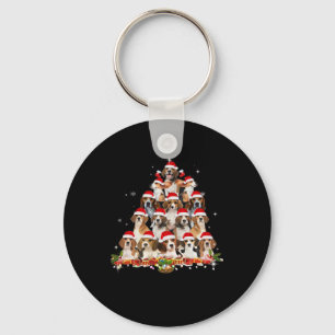 Porte-clés Sympa Beagle Christmas Tree Chien Père Noël Xmas T