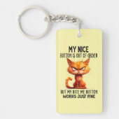 Porte-clés Sympa chat sarcastique bouton (Devant)