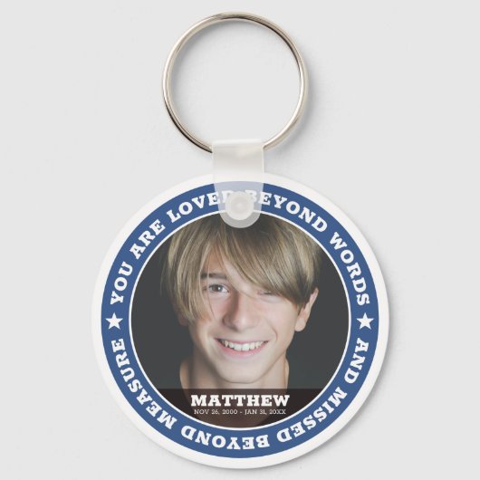 Porte-clés Sympathy Modern Simple Custom Photo Keepsaké (Recto)