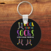 Porte-clés Syndrome de Down Rock Your Socks Sensibilisation H (Recto)