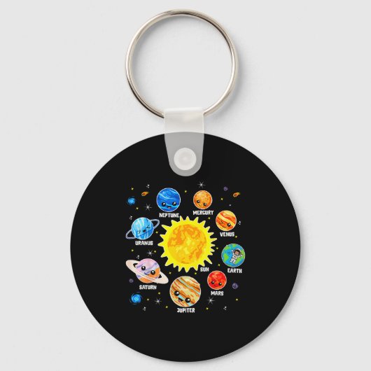 Porte-clés Système solaire Planète Espace Planètes Garçons Fi (Recto)