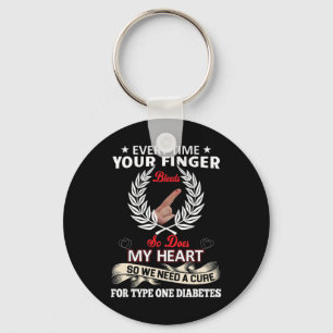 Porte-clés T1D Diabète Type 1 Sensibilisation au diabète Homm