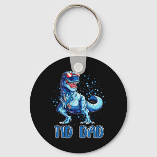 Porte-clés T1D Papa Type 1 Diabète Ruban T Rex Dinosaur Garço