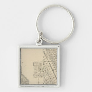Porte-clés T2124S R3637F Carte de la section du comté de Tul