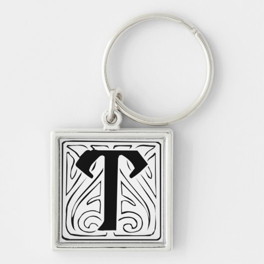 Porte-clés T Monogramm schwarz weiß Schlüsselanhänger (Devant)