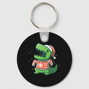 Porte-clés T-Rex Christmas Fun Dinosaur Saurus moche