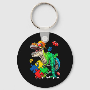 Porte-clés T Rex Dinosaur Sensibilisation sur l'autisme Puzzl