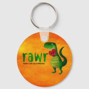 Porte-clés T-rex Dinosaure romantique