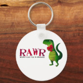 Porte-clés T-rex Dinosaure romantique (Recto)