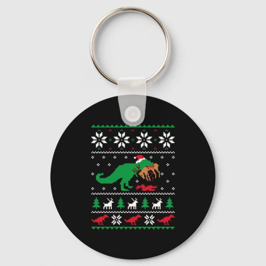 Porte-clés T Rex Eating Reindeer Funny Dinosaur Christmas Ugl (Recto)