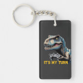 Porte-clés T-Rex Gamer It’s My Turn Design (Devant)