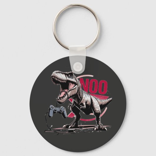 Porte-clés T-Rex Gamer Rage No More Design (Recto)