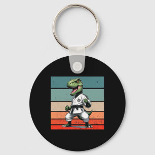 Porte-clés T.rex Karate Gi Ceintures Noires Posture Puissante
