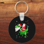 Porte-clés T-rex Santa Ride Funny Ugly Christmas Toddler_kids (Recto)