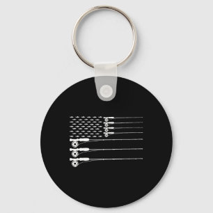 Porte-clés T-shirt American Flag Fly Fishing Rod Trout Patrio