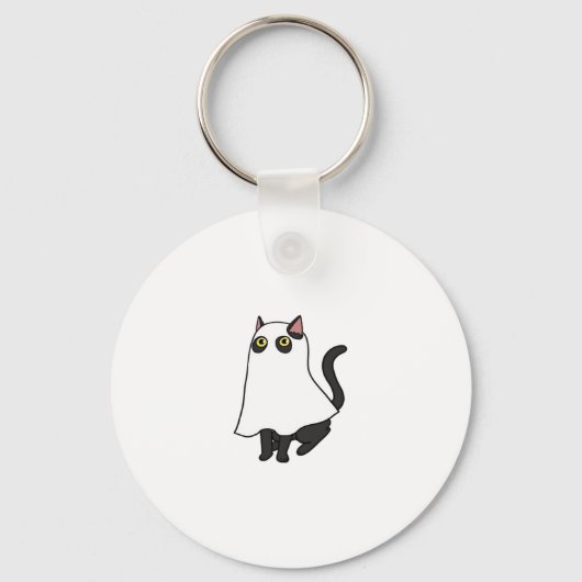 Porte-clés T-Shirt classique de chat fantôme_2 (Recto)