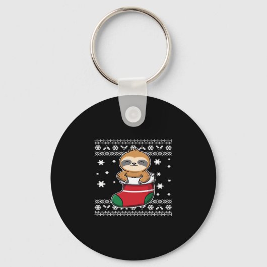 Porte-clés T-shirt classique de Noël Sloth (Recto)