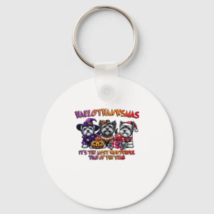 Porte-clés T-shirt classique Skye Terrier Halloween Thanksgiv