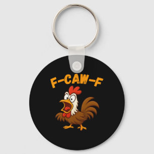 Porte-clés T-shirt de dessin animé drôle de coq de basse-cour