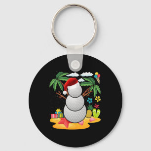 Porte-clés T-shirt de golfeur de bonhomme de neige Noël été e