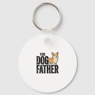 Porte-clés T-Shirt De gravure vintage Dogfather Corgi drôle