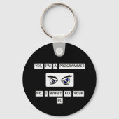 Porte-clés T-shirt de l'avertissement du programmeur (Recto)