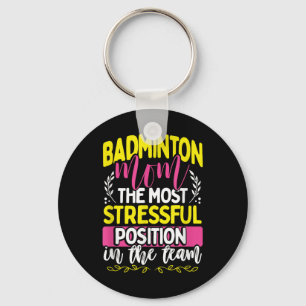 Porte-clés T-shirt de maman de badminton pour femmes, épouse