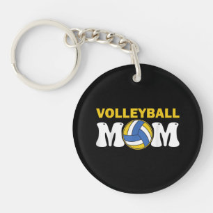 Porte-clés T-shirt de maman de volley-ball féminin jour de je