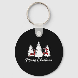 Porte-clés T-shirt de Merry Christmas For Women Buffalo Plaid