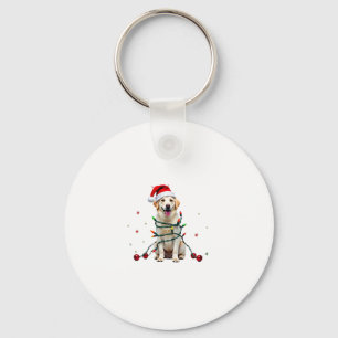 Porte-clés T-shirt de Noël moche de chien Boxer blanc drôle d