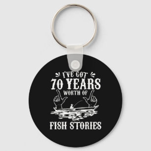 Porte-clés T-shirt de pêcheur pour 70e anniversaire drôle B c