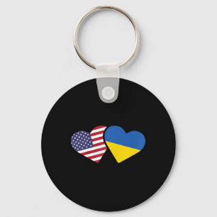 Porte-clés T Shirt Drapeau Ukraine Usa Cœur Ukrainiens Améric