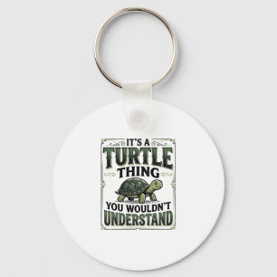 Porte-clés T-shirt drôle de chose de tortue vintage pour amat