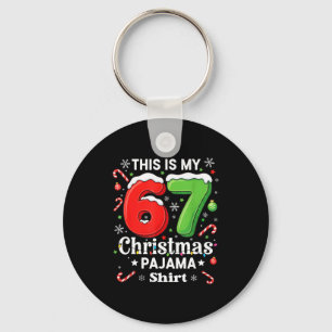 Porte-clés T-shirt drôle de Noël pour enfant avec mème 67 Six