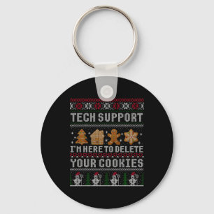 Porte-clés T Shirt drôle de Noël Tech Suprt Ordinateur