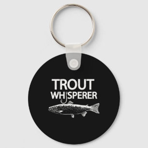 Porte-clés T-shirt drôle de pêcheur à la mouche Trout Whisper