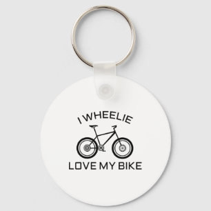 Porte-clés T-shirt drôle de route, de VTT J'adore la roue ava