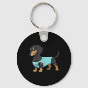 Porte-clés T-shirt drôle pour femmes amateur de chien teckel