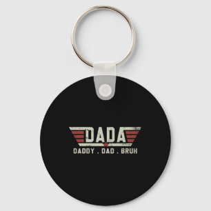 Porte-clés T-shirt drôle rétro Papa Dada Dad Bruh