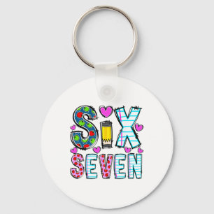 Porte-clés T-shirt drôle Six Seven 6 7 pour hommes et femmes