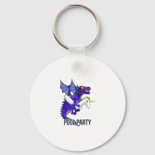 Porte-clés T-shirt flottant licorne dragon de fête au bord de