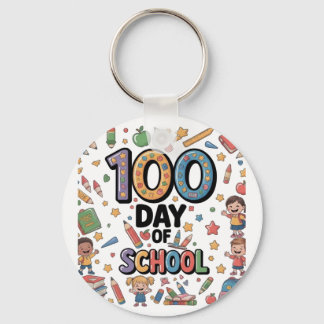 Porte-clés T-Shirt Fun du 100ème jour d'école | Enfants color