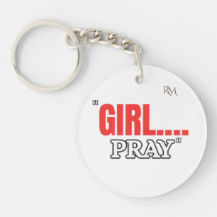 Porte-clés T-shirt Girl Pray Chemise chrétienne basée sur l