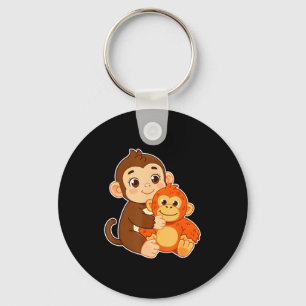 Porte-clés T-shirt graphique bébé singe drôle avec animal en 