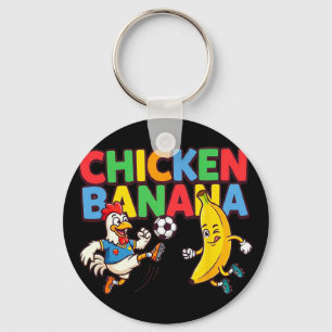 Porte-clés T-shirt graphique drôle de poulet de dessin animé