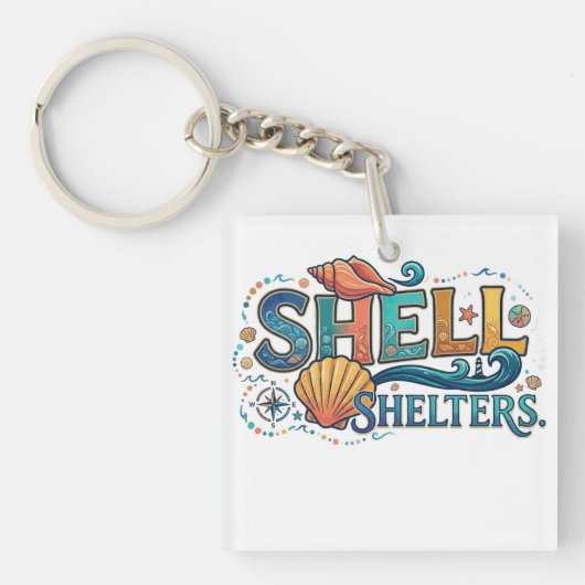 Porte-clés T-Shirt Graphique Shell Shelters – Nature Côtière (Devant)
