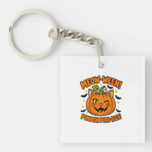 Porte-clés T-shirt Halloween Chat Mignon Citrouille Parfait M