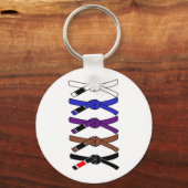 Porte-clés T-shirt Jiu Jitsu Belts (Recto)