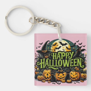 Porte-clés T-shirt Joyeux Halloween Citrouilles
