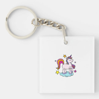 Porte-clés T-shirt Licorne Pastel Mignon pour Enfants
